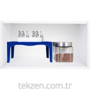 Pratik Tek Katlı Mutfak Rafı-Mavi