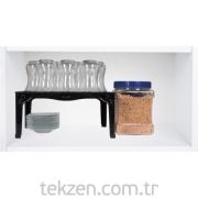 Pratik Tek Katlı Mutfak Rafı-Siyah