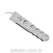 Tunçmatik 5li Enerji Koruma Prizi 1.5MT 238 Joule Beyaz TSK5012