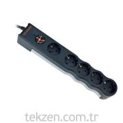 Tunçmatik Enerji Koruma Prizi Powersurge 5'li Siyah 238 JOULE 1.5MT