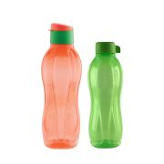 Tupperware Eko Şişe 2'li Set ( 750 ML Mercan (Yeşil Kapak) - 500 ML V.Kapak Yeşil )