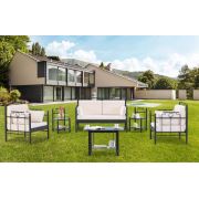 Unimet Hatkus Dk Metal Bahçe Mobilyası 2+1+1 Siyah (Sehpalar Hariç) Bej
