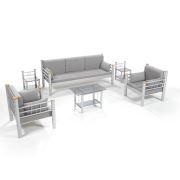 Unimet Kappis Dk Metal Bahçe Mobilyası 3+1+1 Gri (Sehpalar Hariç) Füme