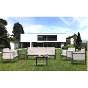 Unimet Lalas Dk Metal Bahçe Mobilyası 3+2+1+1 Siyah (Sehpalar Hariç) Bej
