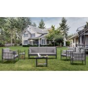 Unimet Lalas Dk Metal Bahçe Mobilyası 3+2+1+1 Siyah (Sehpalar Hariç) Füme