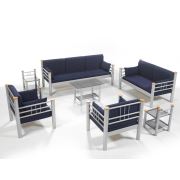 Unimet Kappis Dk Metal Bahçe Mobilyası 3+2+1+1 Gri (Sehpalar Hariç) Lacivert