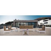 Unimet Mitas Metal Bahçe Mobilyası 3+2+1+1 Beyaz (Sehpalar Hariç) Kahverengi