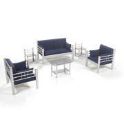 Unimet Kappis Dk Metal Bahçe Mobilyası 2+1+1 Gri (Sehpalar Dahil) Lacivert