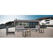 Unimet Mitas Metal Bahçe Mobilyası 2+1+1 Siyah (Sehpalar Dahil) Füme