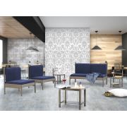 Unimet Mitas Metal Bahçe Mobilyası 2+1+1 Kahverengi (Sehpalar Dahil) Lacivert