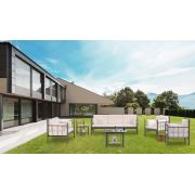 Unimet Lalas Dk Metal Bahçe Mobilyası 3+2+1+1 Kahverengi (Sehpalar Dahil) Bej
