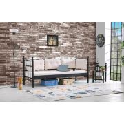 Unimet Lalas Metal Sofa Sedir 90x200 Siyah-Bej (Minderli)
