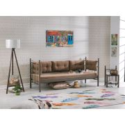 Unimet Lalas Metal Sofa Sedir 90x200 Kahverengi-Kahverengi (Minderli)