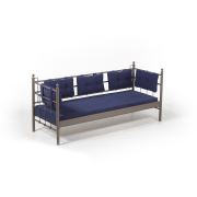 Unimet Lalas Metal Sofa Sedir 70x200 Kahverengi-Lacivert (Minderli)