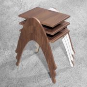 Veys Coffe Table 3'lü Zigon Ceviz