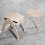 Veys Coffe Table 3'lü Zigon Krem