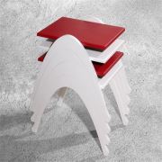 Veys 4 Lü Coffe Table Zigon Sehpa Kırmızı - Beyaz