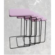 Veys 4'lü Mil Zigon Sehpa - Pembe