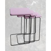 Veys 3'lü Mil Zigon Sehpa - Pembe