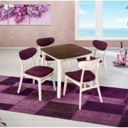 Vitale Oskar Masa Sandalye Seti Mor 80x80