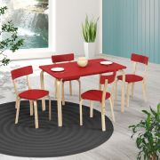 Vitale Tobi Masa Sandalye Seti Kırmızı 80X80