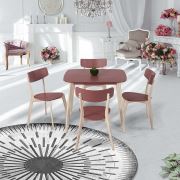 Vitale Eleen Masa Sandalye Seti Gül Kurusu 90x80