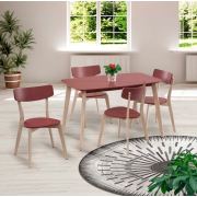 Vitale Eleen Masa Sandalye Seti Gül Kurusu 120X80