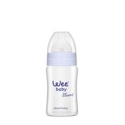 Wee Baby Geniş Ağızlı Isıya Dayanıklı Cam Biberon 180ml Mavi