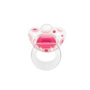 Wee Baby 837 Şeffaf Desenli Damaklı Emzik 6-18 Ay - Pembe