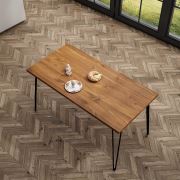Woodesk Masif Ağaç Tik Renk Yemek Masası 140x70 cm