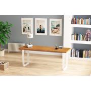 Woodesk Tuana Masif Tik Renk Yemek Masası 180x80 cm