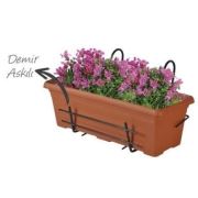 Balkon Saksı Demir Askılı 4.5 Litre Kahve - DBS1K