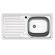 Asil AS08 Sol Damlalıklı Düz Lavabo Evyesi İnset 43,5*86 Cm 304 0,6 Satin (Şifon Dahil)