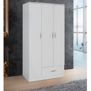 Tekzen Home 3 Kapılı 1 Çekmeceli Gardırop - Beyaz