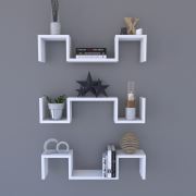 Zen Home Duvar Rafı Üçlü - Beyaz