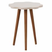 Zigzag Papatya Yan Sehpa 34 cm - Krem