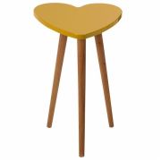 Zigzag Kalp Yan Sehpa 34 cm - Hardal Sarı