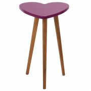 Zigzag Kalp Yan Sehpa 34 cm - Fuşya