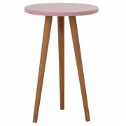 Zigzag Yuvarlak Yan Sehpa 34 cm - Pembe