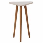 Zigzag Üçgen Yan Sehpa 34 cm - Krem