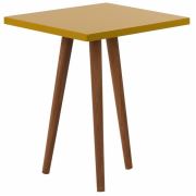Zigzag Kare Yan Sehpa 34 cm - Hardal Sarı