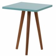 Zigzag Kare Yan Sehpa 34 cm - Mavi