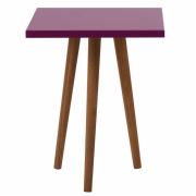 Zigzag Kare Yan Sehpa 34 cm - Fuşya