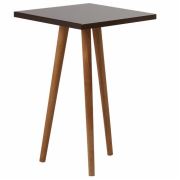 Zigzag Kare Yan Sehpa 34 cm - Kahve