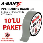 A-BANT Elektrik Bandı Gri (10 Lu Paket)