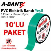 A-BANT Elektrik Bandı Yeşil (10 Lu Paket)