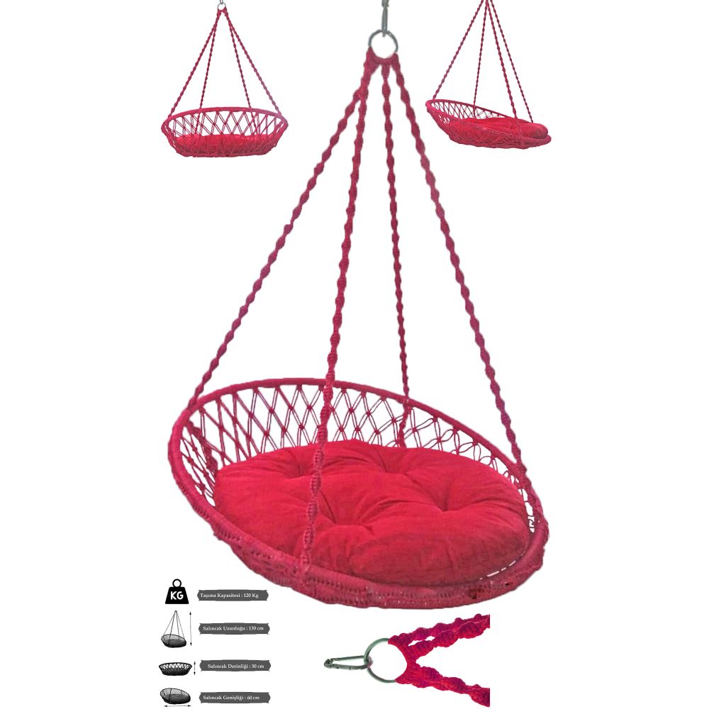 Altınoluk Relaks Salıncak Kırmızı Kırmızı Tekzen
