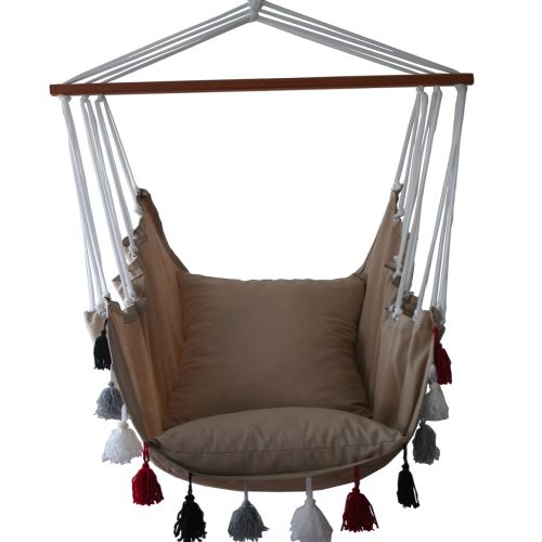 Altınoluk Sandalye Salıncak Yeni Püsküllü Bej Minderli Tekzen