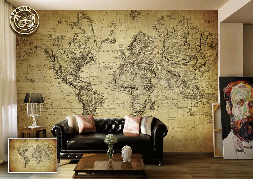 ArtWall Yapışkanlı Harita Resimli Duvar Kağıdı 180x120 cm Tekzen