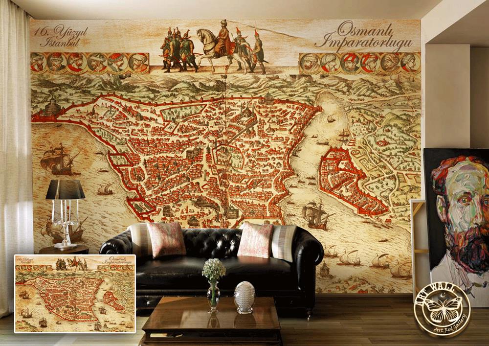 2019 ArtWall Yapışkanlı Harita Resimli Duvar Kağıdı 160x100 cm Tekzen